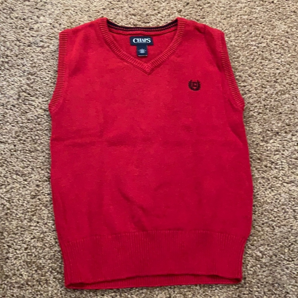 Boys red Chaps sweater vest size 7